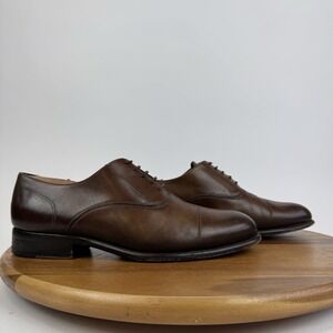 Mens Lanvin Italy Brown Leather Cap Toe Brogue Dress Shoes Oxfords Size 8 D GUC